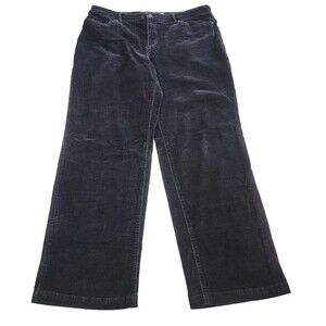 Croft & Barrow Corduroy Pants Women's Size 16 A Black Straight Leg Pants